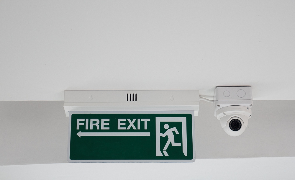 fire-exit-sign-cctv-camera-security