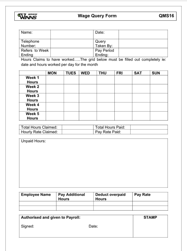 wage query form
